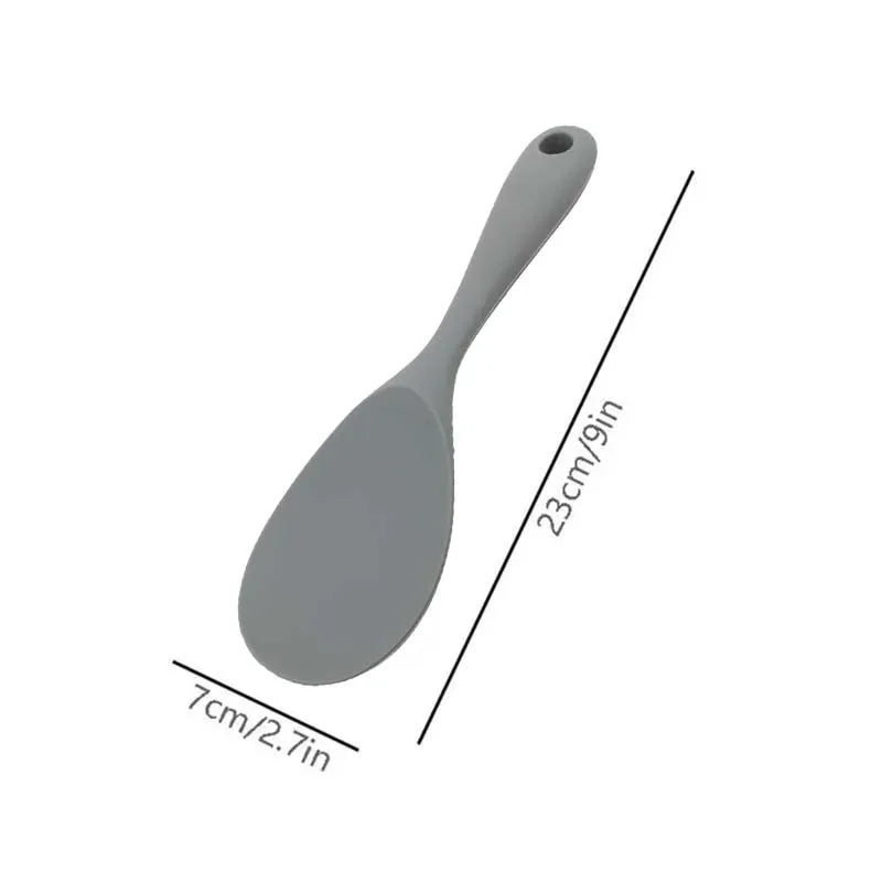 Hemasa Hanging Silicone Rice Spoon Kitchen Ladle Non-stick Saucepan Electric Rice Cooker Cooking Scoop with Holes Household Items