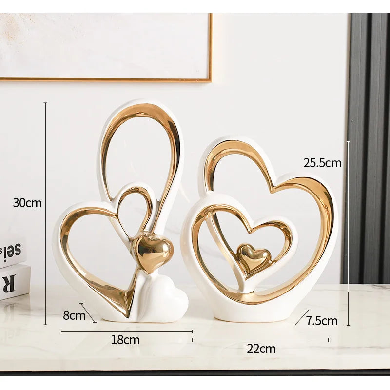 Tejesa Heart-Shaped Modern Minimalist Decor - Luxury Home Accent for Living Room, Entryway, Wine Bar & TV Cabinet