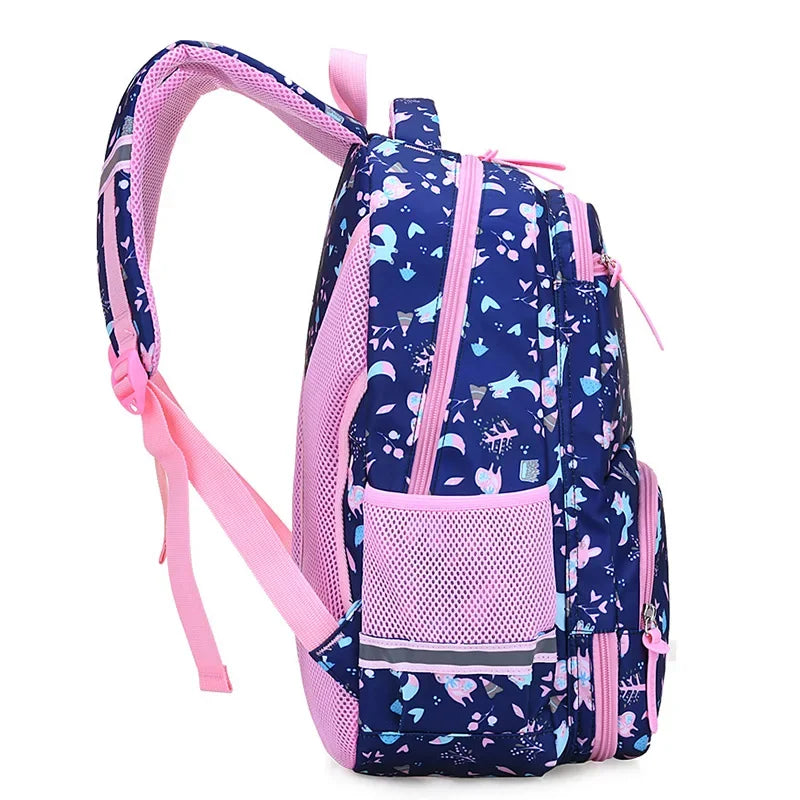 Cute Printing School Bags Elementary School Students Waterproof Backpacks Children Girls Bookbag Grade 1-6 Casual Backpacks Kids
