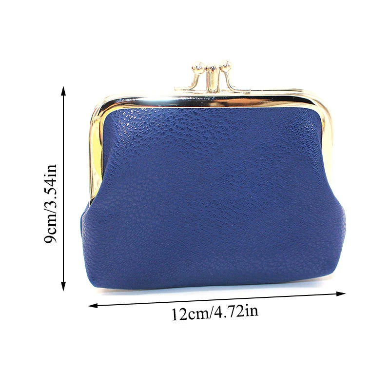 Hemasa PU  Leather Money Purse with  Buckles / Coin Wallet Card Holder Double Layer Mini Purse