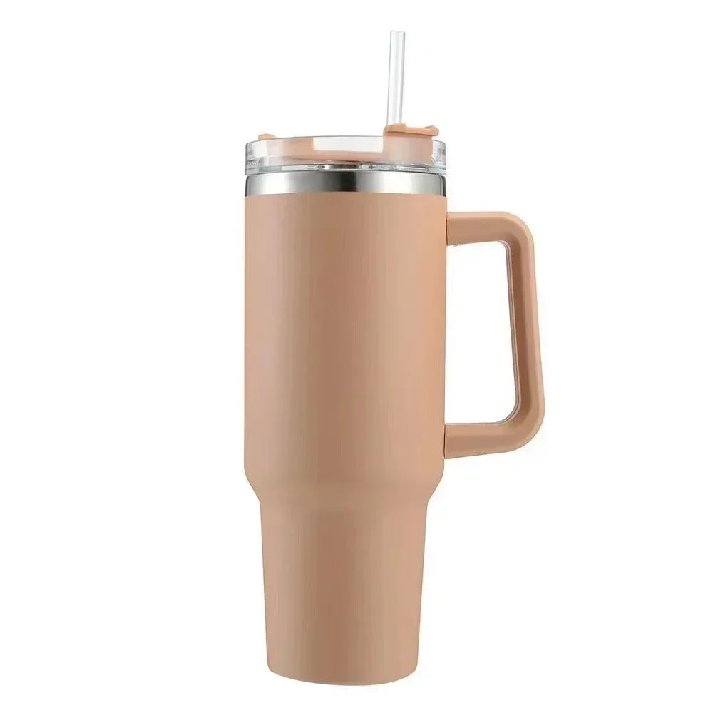 Hemasa 40oz Stainless Steel Water Bottle  Car Coffee Mug Personalized Tumbler with Handle Lid Straw Vacuum Thermos Cup