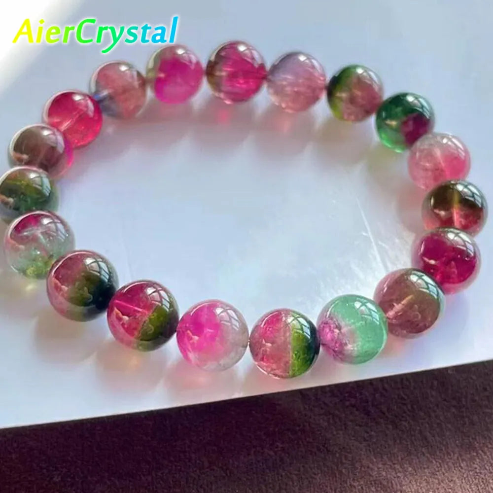 Hemasa Natural Crysyal watermelon tourmaline Bracelet