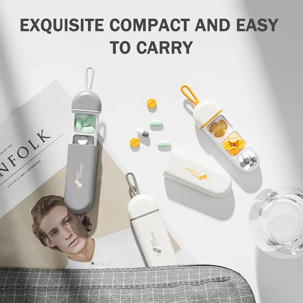 Hemasa  Portable Neat And Tidy Pill Management Travel Pill Dispenser Medicine Box Durable Sturdy Pocket Pill Box