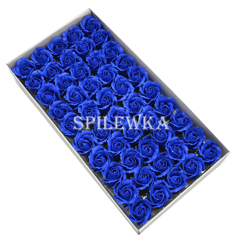 Tejesa 50 Pcs 3-Layer Rose with Curly Petals Fake Flowers Heads Wedding DIY Gift Box Valentine's Day/home/decor