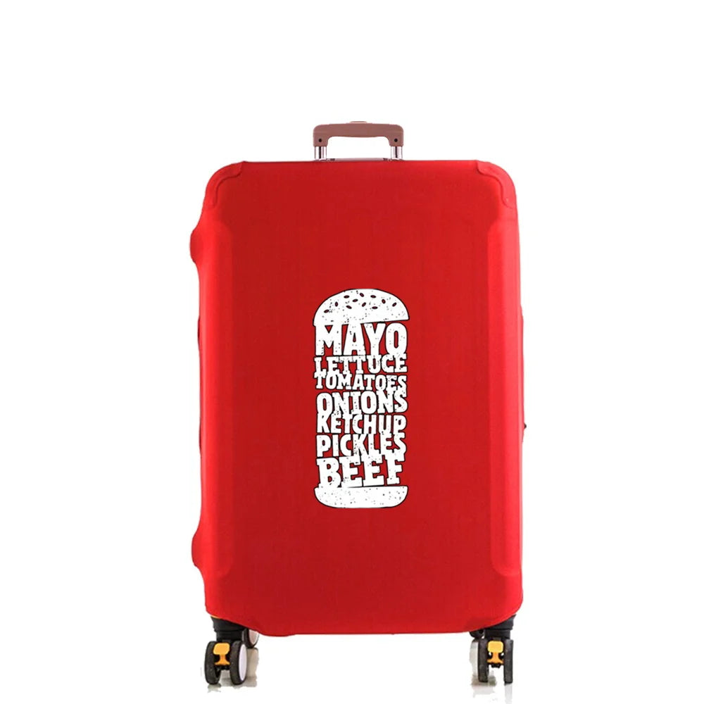 Tejesa Luggage Cover Hamburger Pattern Suitcase Cover Protector Thicker Elastic Dust Covering18-32 Inch Trolley Case Travel Accessories