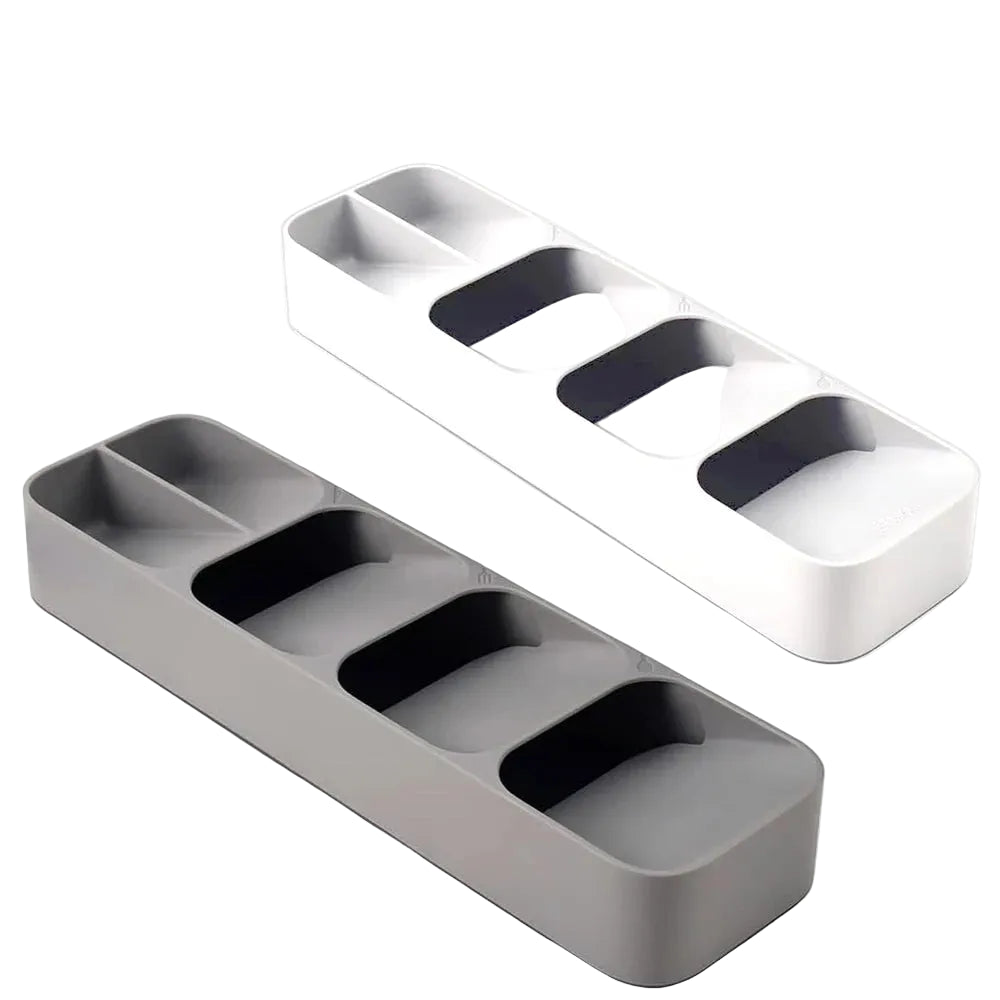 Tejesa Multi-purpose Cutlery Storage Tray Cutlery Fork Spoon Compartmentalized Organizer Kitchen Drawer Categorized Storage Boxes