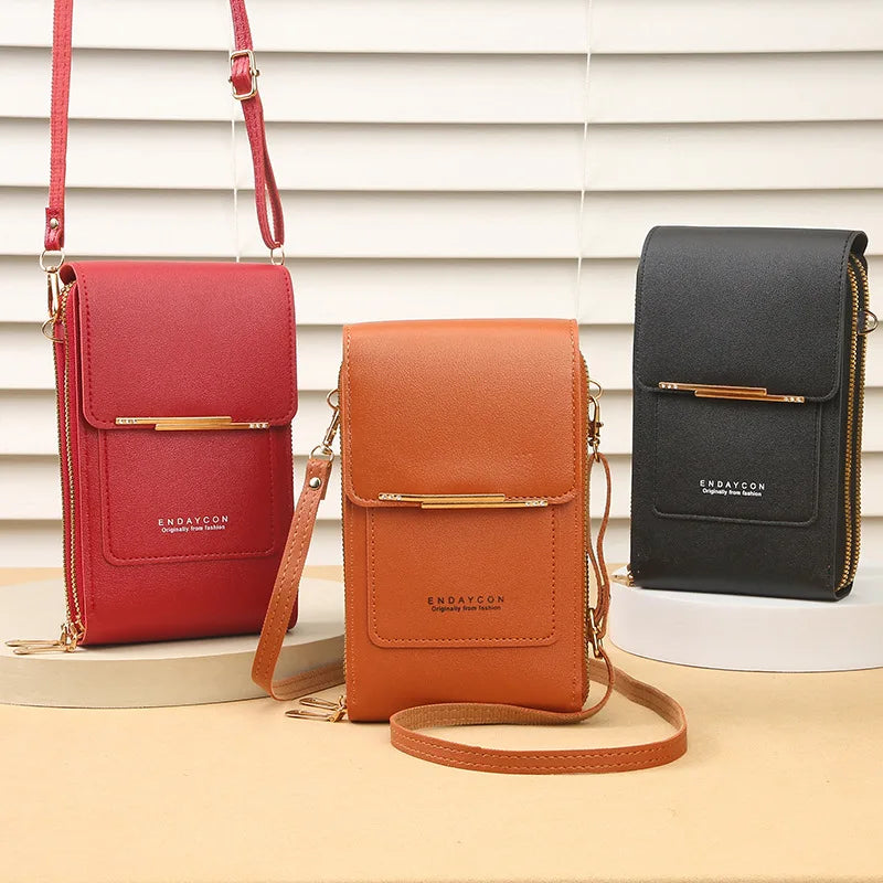 Hemasa  Touch Screen Lock Cell Phone Bag/ Women's Mobile Phone Card Holder Crossbody Shoulder Bag