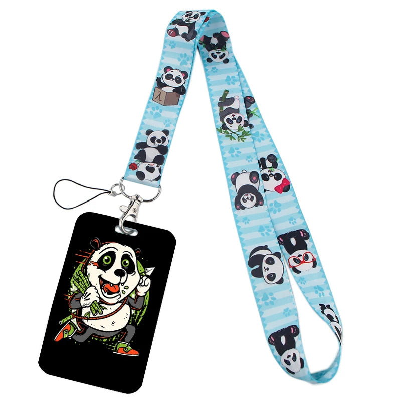 Tejesa  panda Lanyard Badge Holder ID Card /Lanyards Cell Phone Rope Key Lanyard Neck Straps Keychain