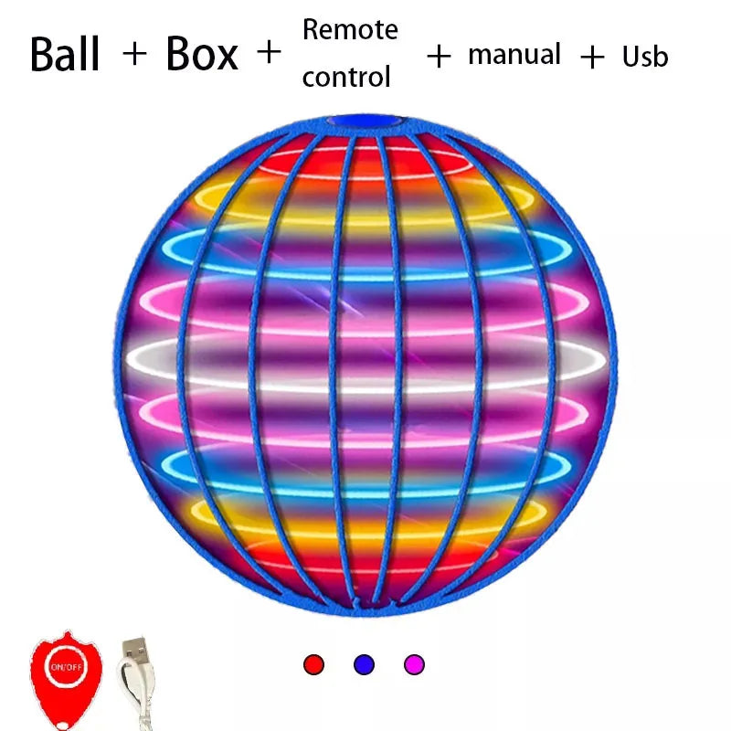 Hemasa Flying Ball Boomerang Flyorb Magic With LED Lights Drone Hover Ball Fly Nova Orb Flying Spinner Fidget Toys Children Gift