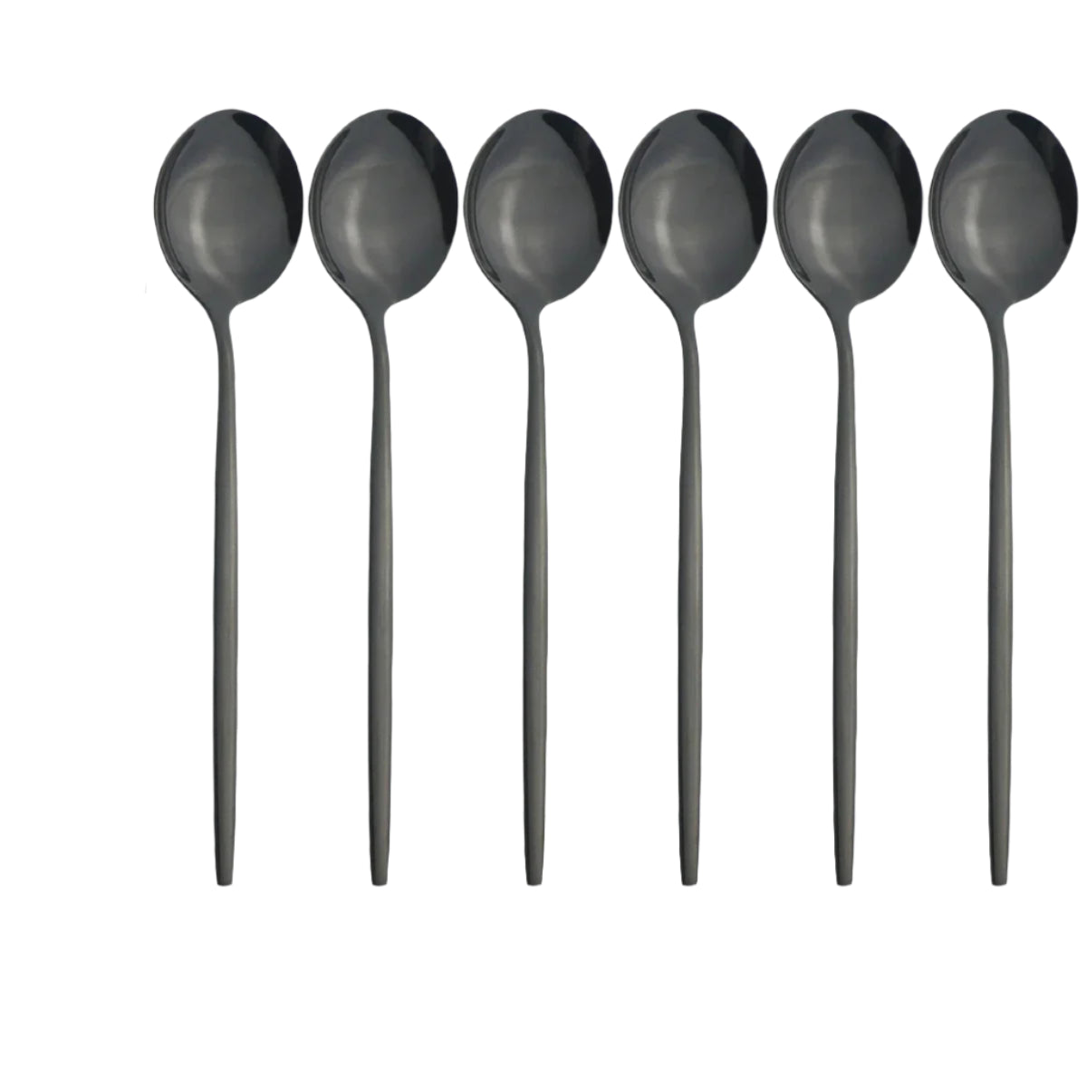 Hemasa 6Pcs  Western Stainless Steel Cutlery Set  Gold Ladle Spoon Dinnerware Dinner Spoon Soup Spoon Tableware Kitchen Silverware Set