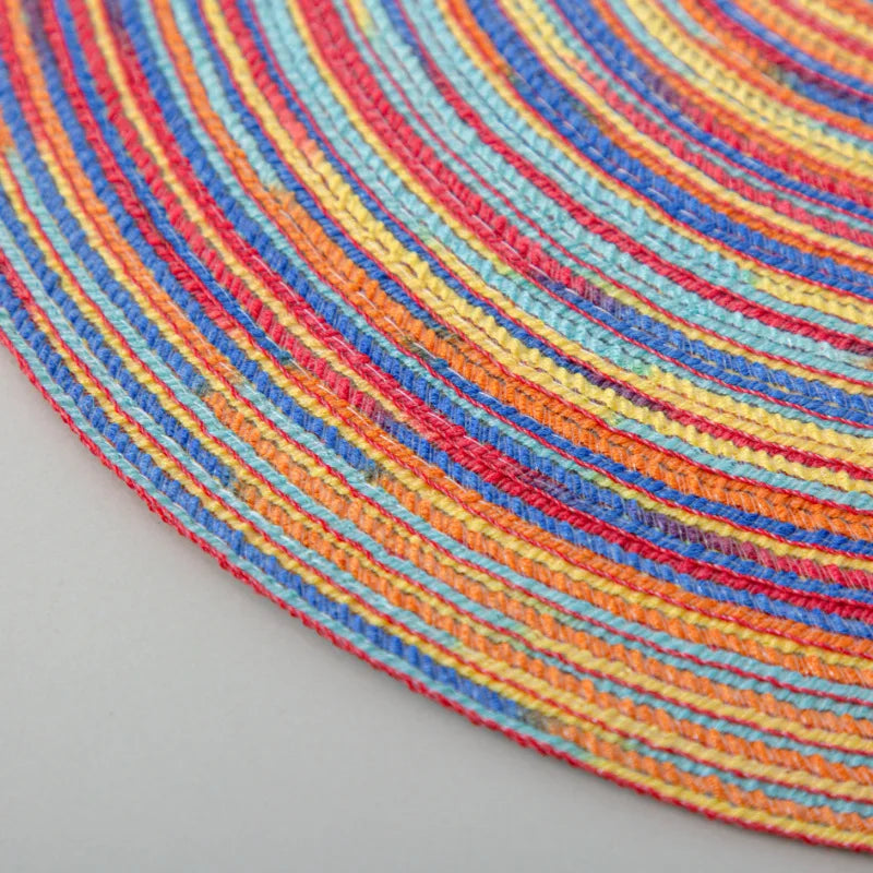 Hemasa   Woven Vinyl  Round Placemat  For  Table Non-Slip Kitchen /Tableware/ Drink Cup Coaster