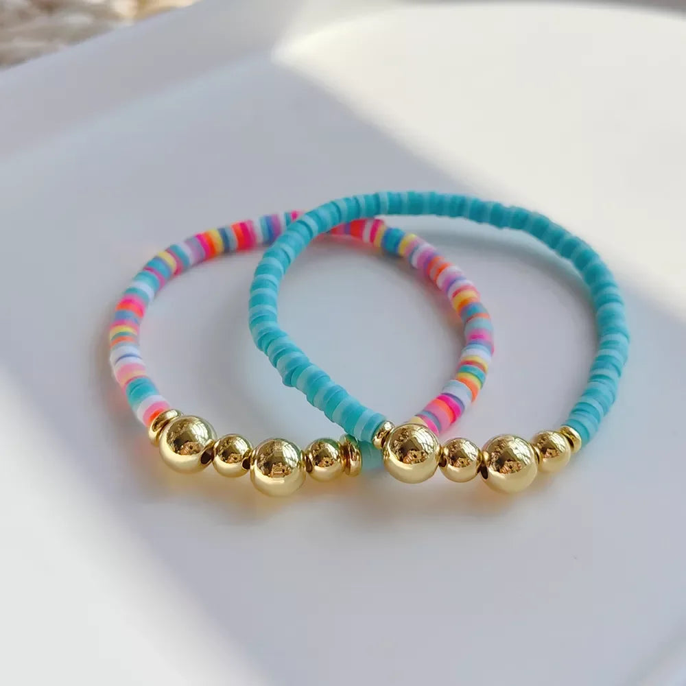 Hemasa Polymer Clay Disc Beads Bracelet Jewelry for Women Girl