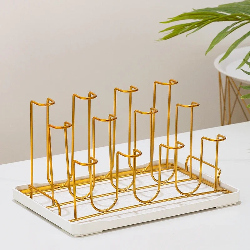 Stainless Steel Cup Tray, Inverted Hanging Rack, 8 Cup and 12 Cup Drain Rack, Home and Office Use, Durable Organizer