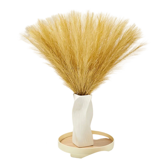 Tejesa 10Pcs 55cm Gold Colour  Fluffy Faux Pampas Grass Wall Decor Reed Vase Fillers Party Table Decorations Room Home Decor Artificial Pampas Grass