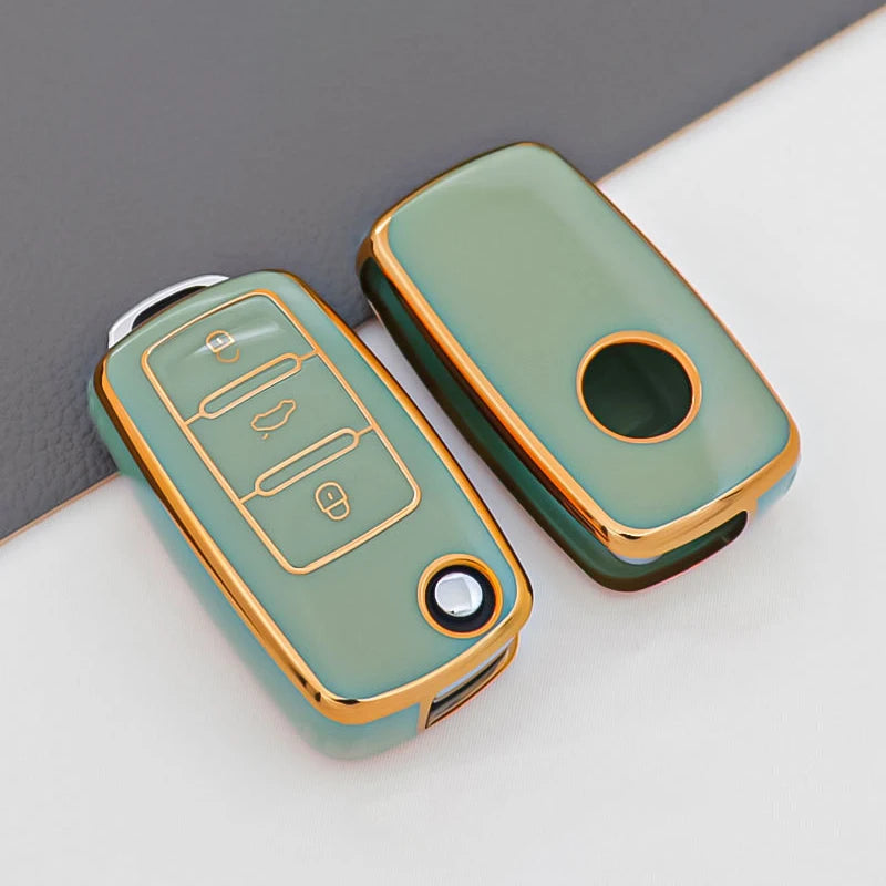For VW Golf Polo Bora Beetle Tiguan for SKODA Fabia Superb for SEAT Leon Toledo Altea Ibiza TPU Remote Key Fob Case Cover