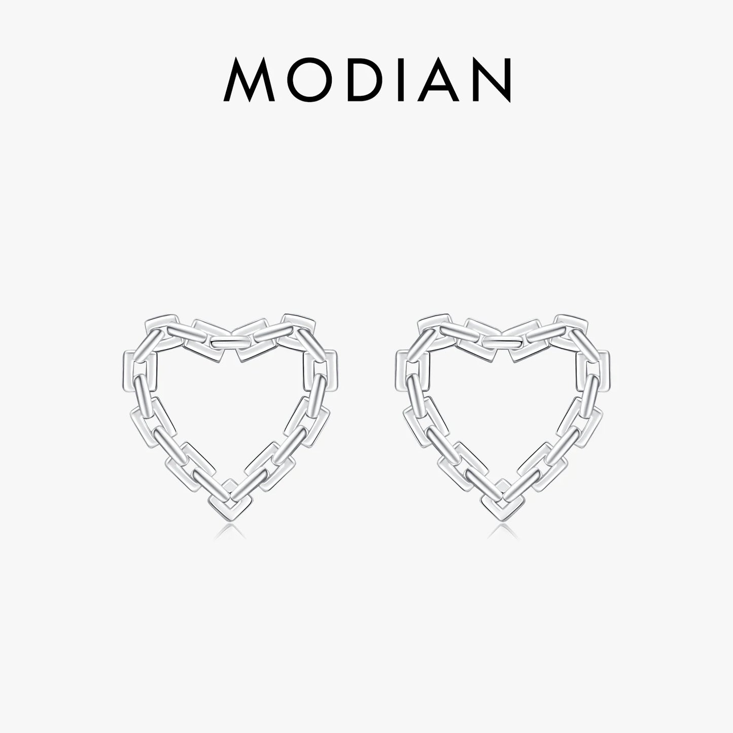 MODIAN Genuine 925 Sterling Silver Classic Hearts Lock Hoop Earrings For Women Romantic Earrings Fine Hypoallergenic Jewelry