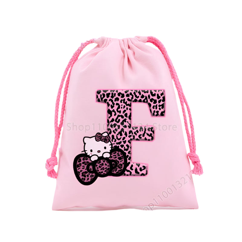 Sanrio Hello Kitty Drawstring Bagfor  Kids /Anime Letter Printed Bags Cookies Candy Storage Bag Wedding Jewelry Gift Bag