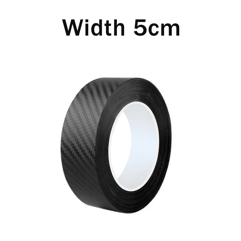 Tejesa 3D Carbon Fiber Car Threshold Protection Waterproof Anti Scratch Black Nano Sticker for Car Body DIY Automotive Protective Film