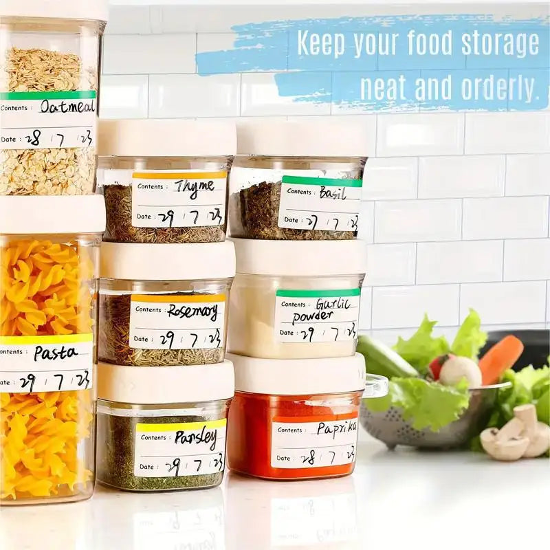 Hemasa 100 pcs/500 pcs for labeling food containers, date food self-adhesive roll sticker labels