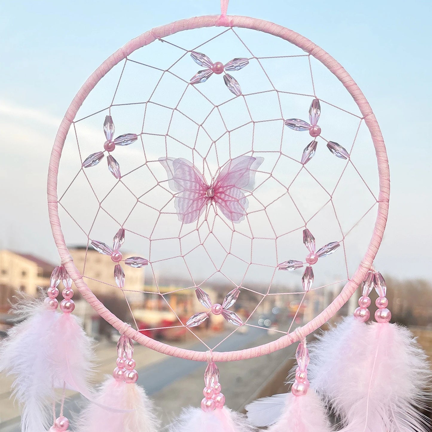 Tejesa Butterfly Feathers Dream Catcher /Wall Hangings Bedroom Decorations Handmade Ornnaments For Girls