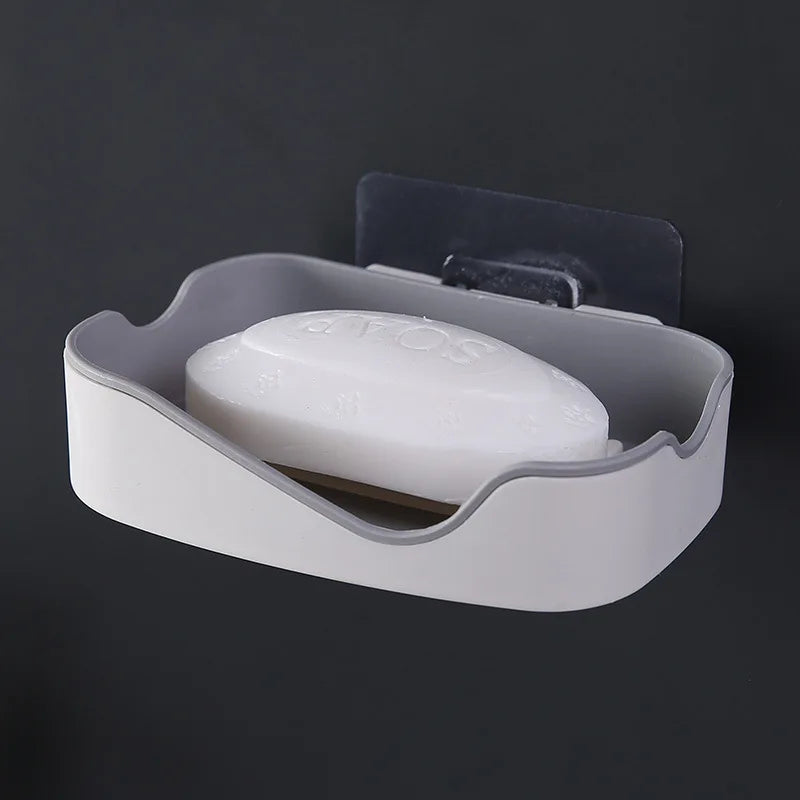 Bathroom Accessories Soaps Dishes Shower Soap Holder Wall Mount Drain Soap Dish Box Plastic Sponge Soaps Tray Kitchen Organizer