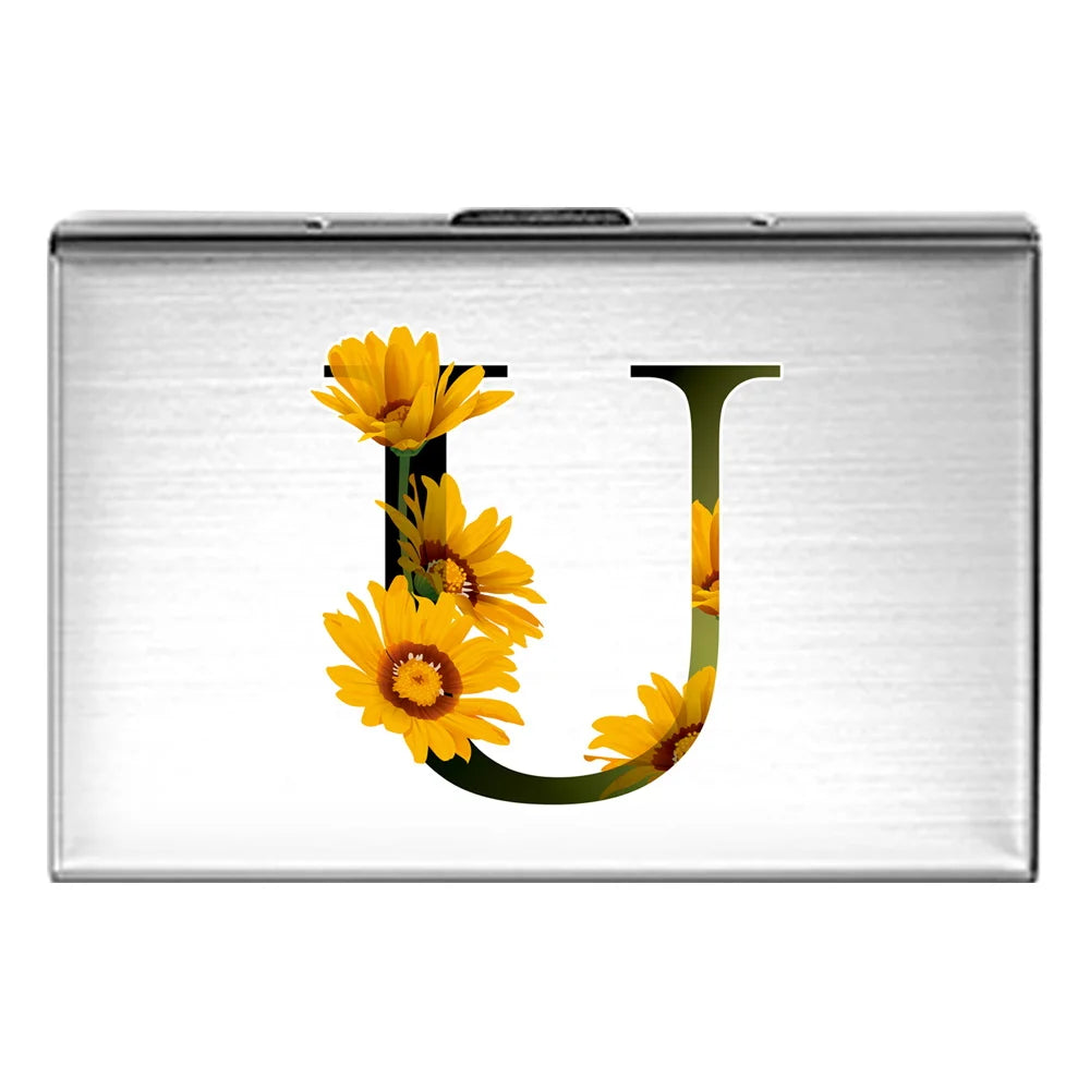 Card Holder RFID Blocking Aluminum Metal Slim Wallet Anti-scan Credit Card Holder Thin Case Small Wallet Flower Color Series
