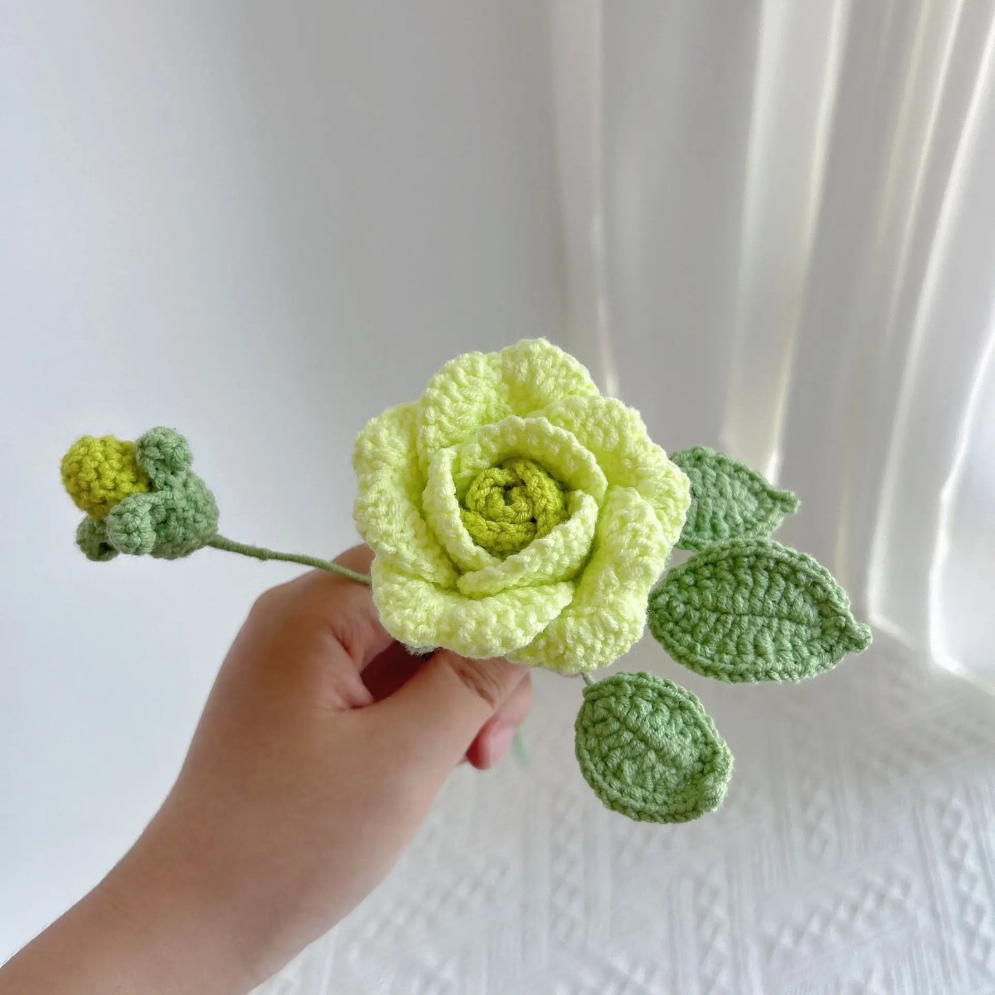 Hemasa 2 Pcs Rose Crochet Bouquet /Knitted Rose Flowers/Handwoven Bouquets