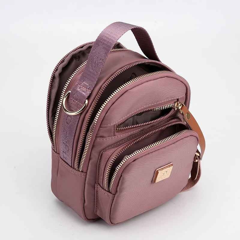 Tejesa Multi Pockets Women Shoulder Bag High Quality Durable Fabric Small Handbag Pretty Style Girls Shopping Phone Bag