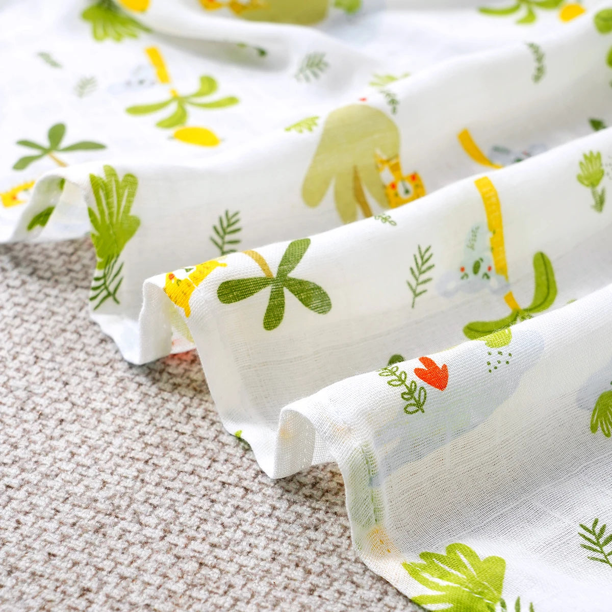 Tejesa 2Pcs Bamboo Cotton Baby Muslin Swaddle Blankets /Breathable Newborn Wrap Infant Bath Towels 120x110cm