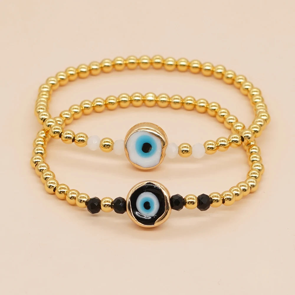 Go2boho Gold Bead Bracelets For Women Evil Eye Charm 2023 New In Summer Fashion Jewellery Accessories
