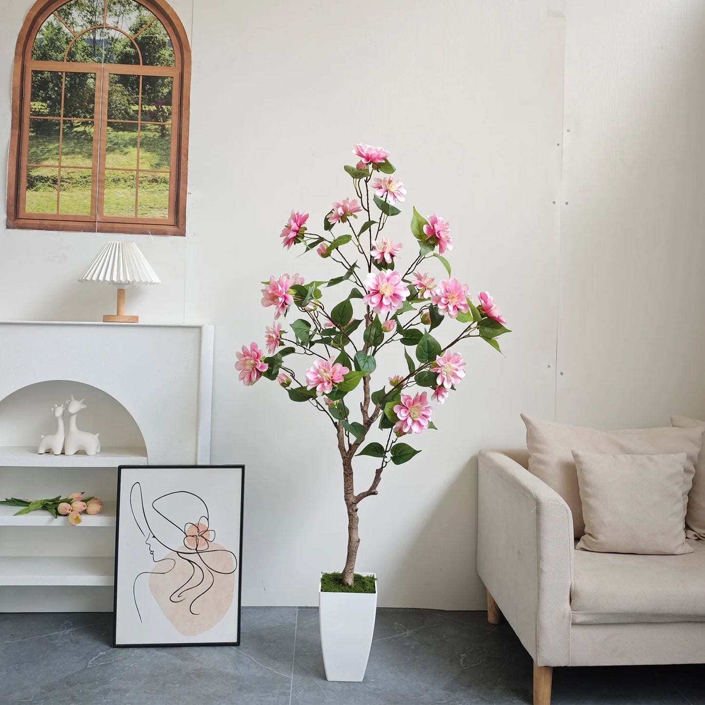 Tejesa 125-180CM Artificial Chrysanthem tree plant faux flower Indoor outdoor fake plant for home garden wedding living room decoration