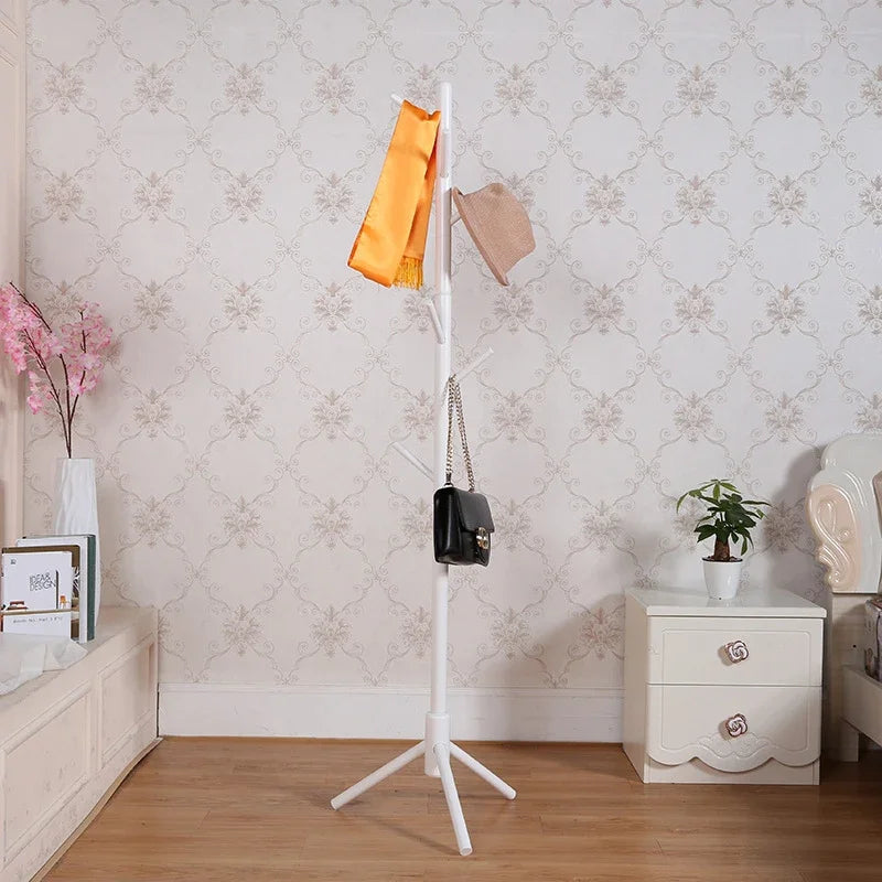 Hemasa Wood Tree Coat Rack  Floor Hanging Clothes Rack Clothes Rack Bedroom Hat Stand Home Furniture Drying Rack With 8 Hooks