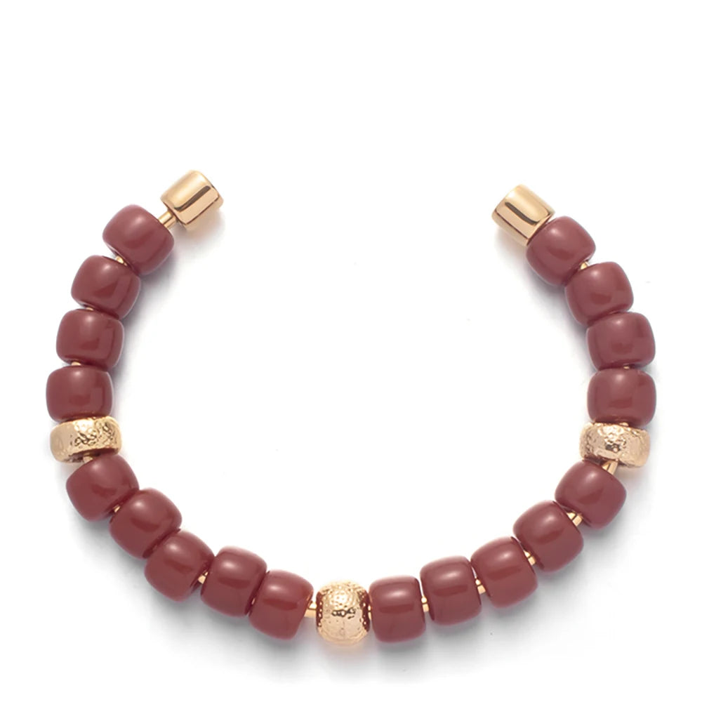 Tejesa Colorful  Natural Stone Cuff Bangle Bracelets For Women