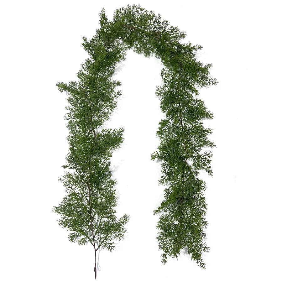 YeeNanee Real Touch Christmas Cypress Garlands Artificial Cedar Pine Vine for Stairs Railing Table Mantle Christmas Home Decor