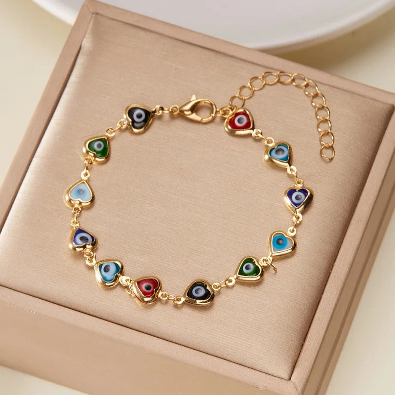 Hemasa  Colorful Crystal Flower Bracelet For Women/ Girls  /Korean Sweet Cute Gold Color Bracelets Best Friend Jewelry Gifts