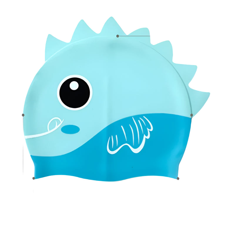 Hemasa Cartoon Cute Fish Shark Silicone Swimming Cap for Children  Kids Swimming Cap