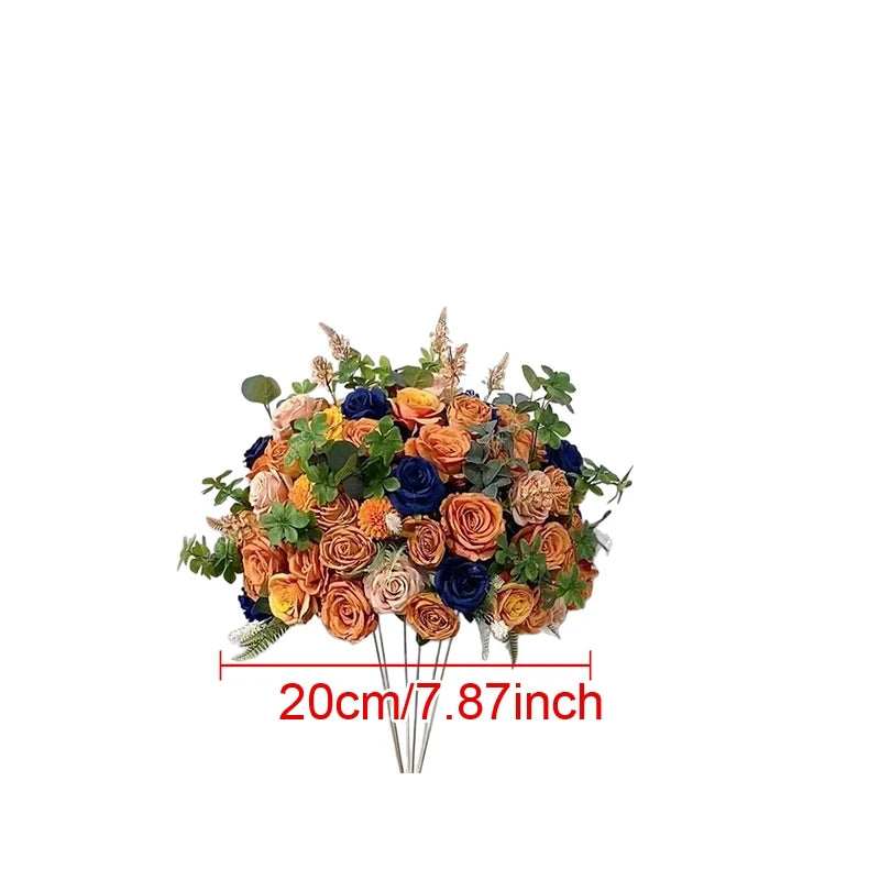 Artificial Flower Strip 60cm Flower Ball Event Table Runner Floral Arrangement Wedding Backdrop Decor Props Arch Flower String