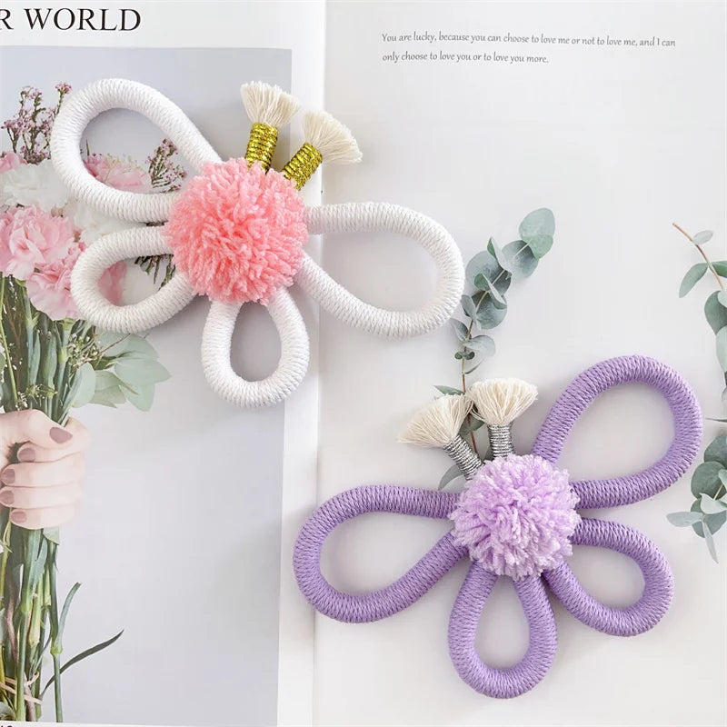 Hemasa  Boho Macrame Butterfly Flower  Wall Decor/ Girls Dorm Kids Room Hanging Pendant