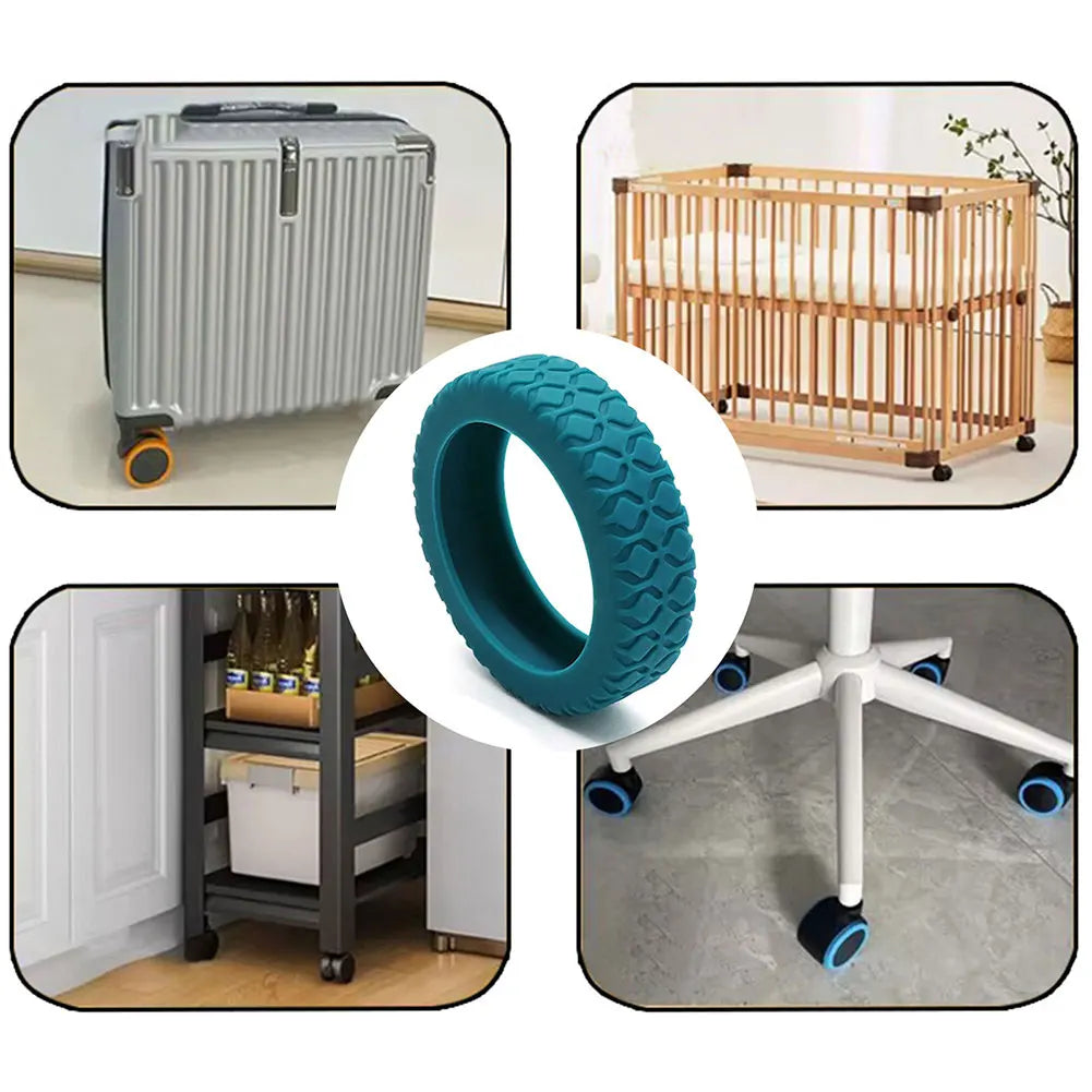 Tejesa  Luggage Wheels Protector,Silicone Suitcase Wheel Protection Cover Suitcase Accessory,Trolley Case Wheel Casters Cover