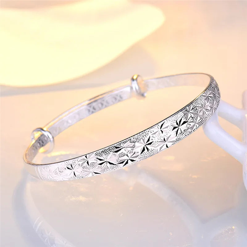 Hemasa 925 Sterling Silver  With  Stasr Bangles For Women/  Party/ Wedding