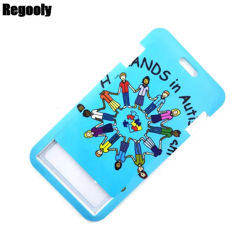Autism Pattern Anime Lanyard Badge Holder ID Card Lanyards Mobile Phone Rope Key Lanyard Neck Straps Keychain Key Ring