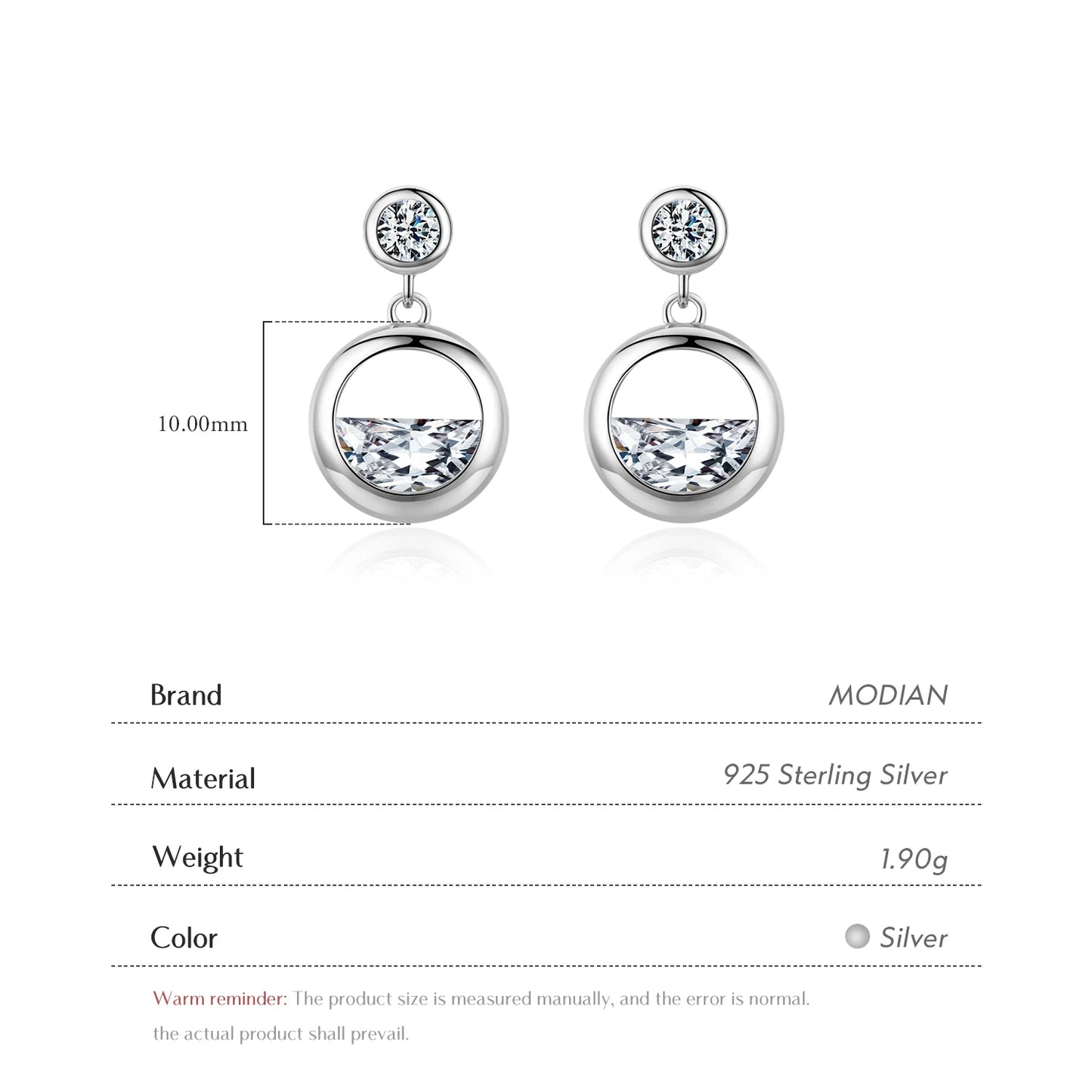 Modian Sparkling Round Irregular Clear Zircon Drop Earrings Gold Color Dangle Ear 925 Sterling Silver Fashion Wedding  Jewelry