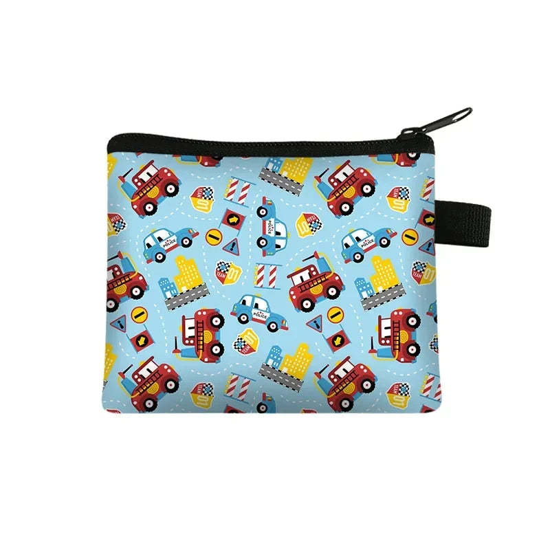 Tejesa Cartoon Coin Purse Keychain Zipper Pouch Kids Wallet Coin Bag Cute Excavator Purses and Handbags Small bag