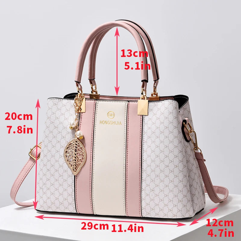Hemasa  texture and versatile large capacity printed letter handbag