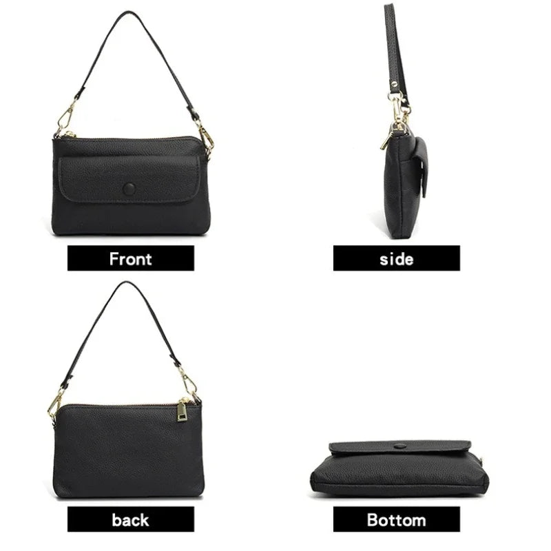 Tejesa Small Crossbody Bags/ Cellphone Pouch Wallet/ Genuine Leather Wristlet Clutch Handbags Purses with 2 Removeable Straps