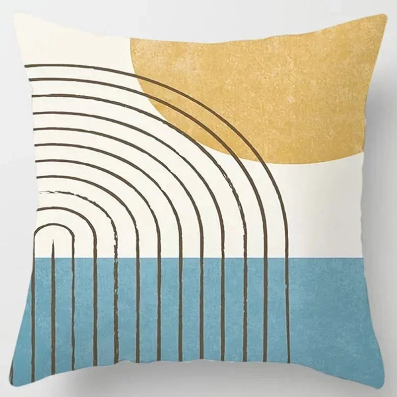 Hemasa 4Pcs Decorative Pillow Bedroom Sofa Car Cushion Cover Abstract Line Pattern Series Throw Pillow