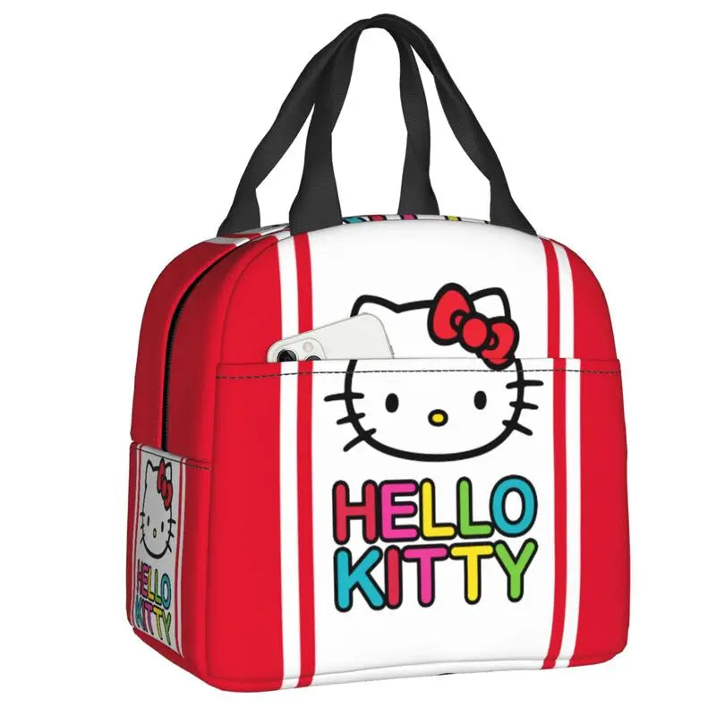 Hemasa  Hello Kitty Cat Lunch Bag Leakproof Cooler Thermal Insulated Bento Box For Women Kids Picnic Travel Food Tote Bags