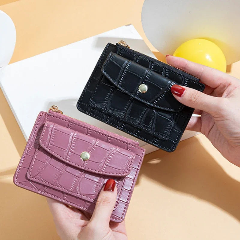 Fashion Women's Wallet with Zipper Pocket Coin Pouch Clutch Bag PU Leather Coin Purse Multi-card Card Holder Small Wallet