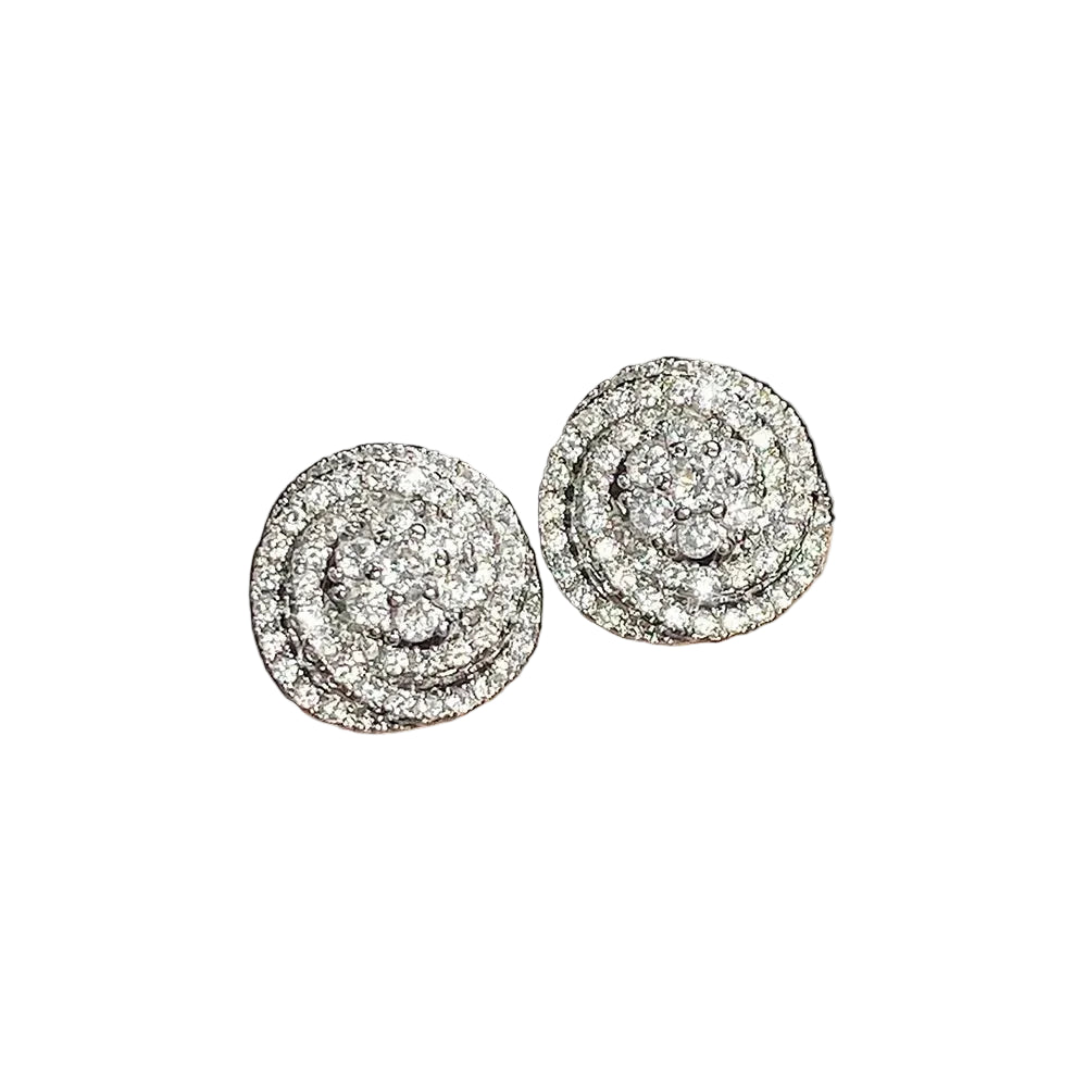 Tejesa Huitan Simple Versatile Women's Cubic Zirconia Stud Earrings Silver Color High Quality Ear Accessory Daily Wear Wedding Jewelry
