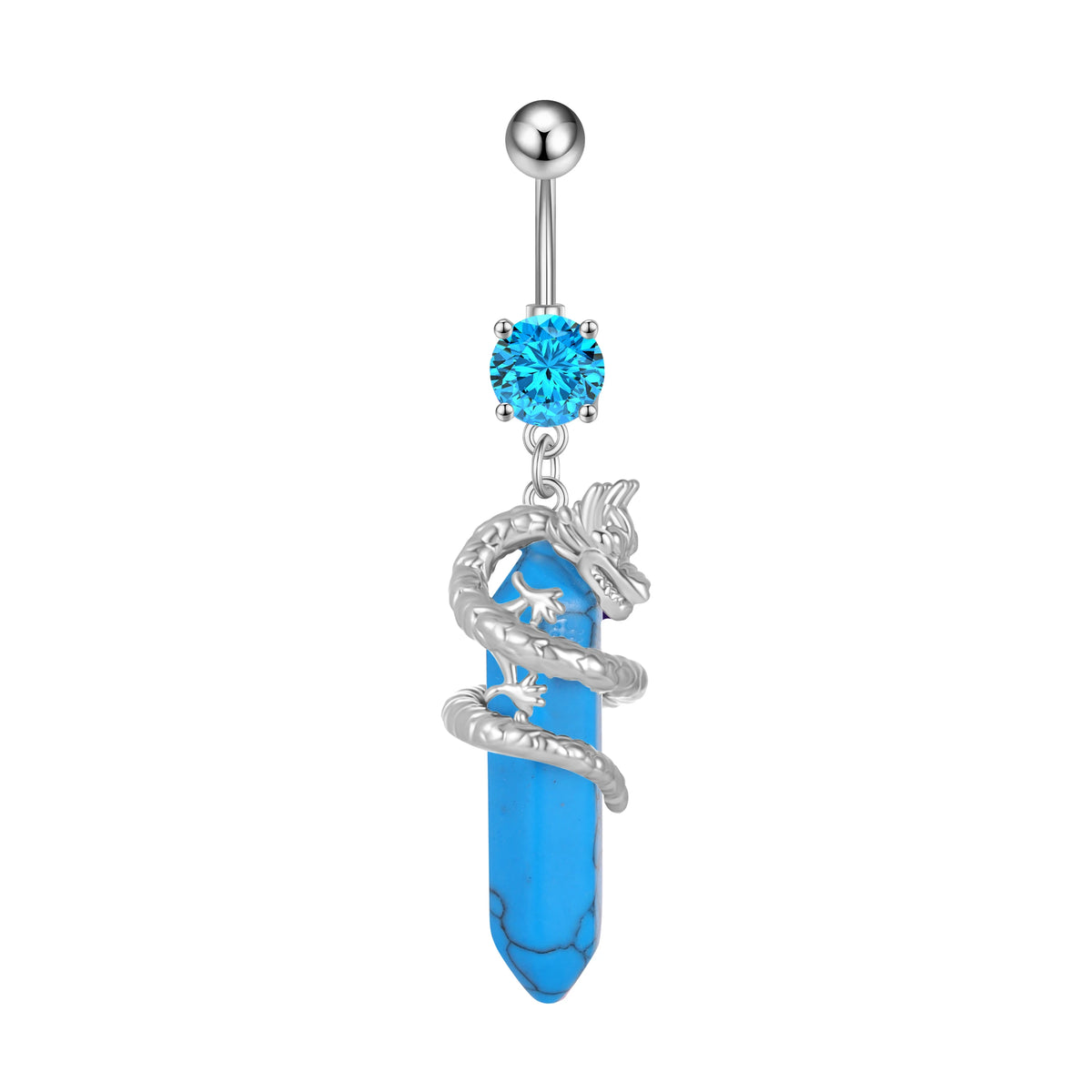 1pc Dragon Butterfly Flower Heart Belly Button Rings Blue Pink Crystals Zircon Dangled Navel Belly Piercing Nombril for Women